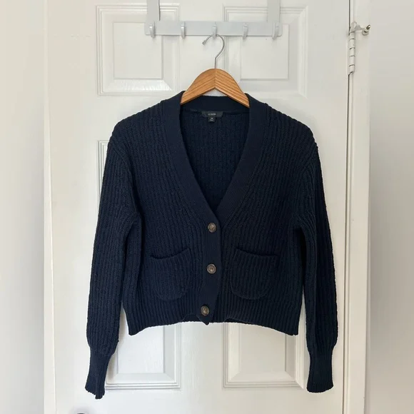 J Crew Cropped patch-pocket beach cardigan sweater - Picture 2 of 12